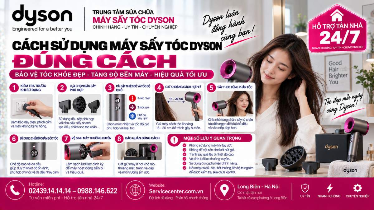 Cách Sử Dụng Máy Sấy Tóc Dyson Đúng Cách Website: Servicecenter.com.vn 📞 Hotline: 02439.14.14.14 – 0988.146.622 – Hỗ Trợ Tận Nhà 24/7