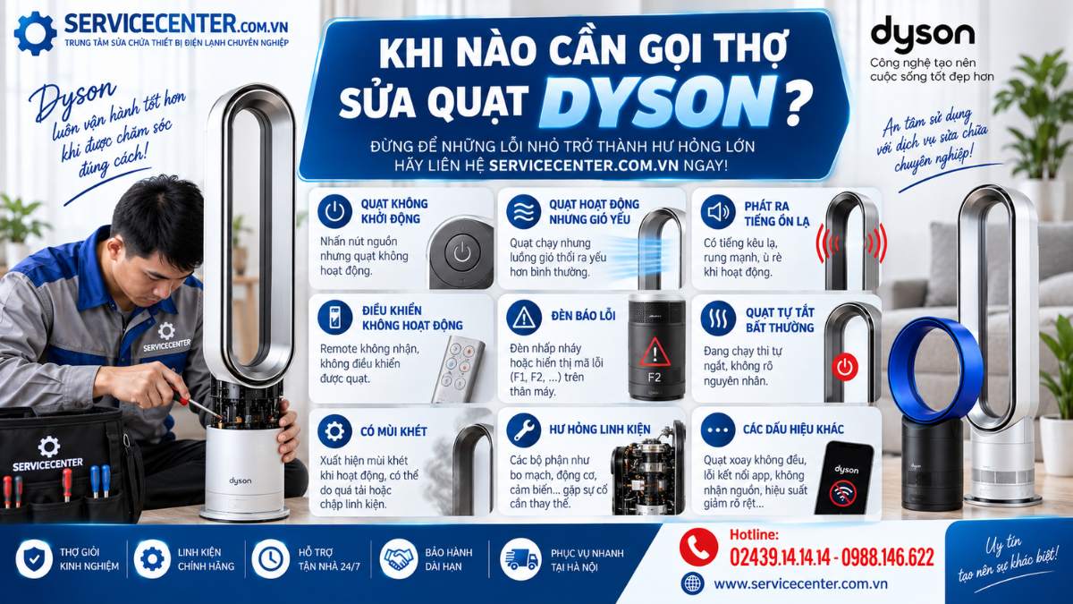 Khi nào cần gọi thợ sửa quạt Dyson? https://www.servicecenter.com.vn Hotline: 02439.14.14.14 - 0988.146.622 Uy Tín
