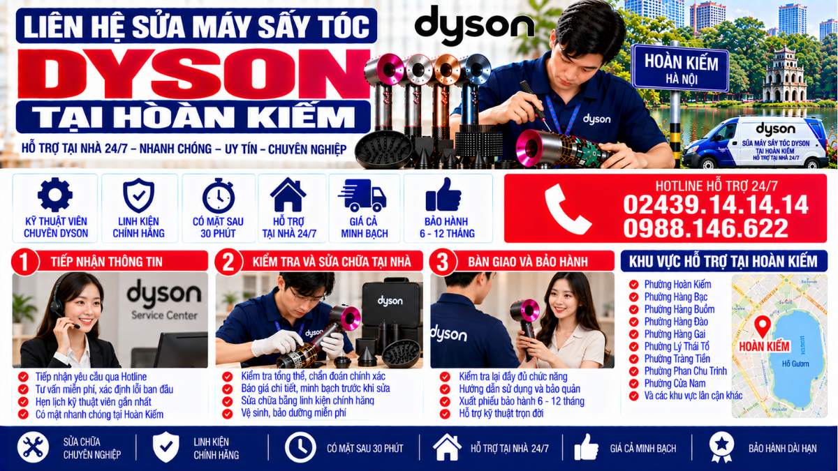 Liên Hệ Sửa Máy Sấy Tóc Dyson Tại Hoàn Kiếm Website: Servicecenter.com.vn 📞 Hotline: 02439.14.14.14 – 0988.146.622 – Hỗ Trợ Tại Nhà 24/7