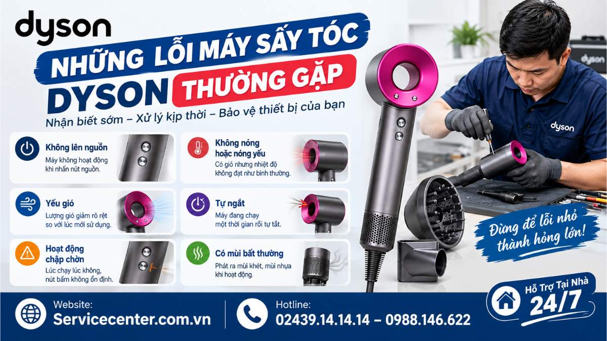 Những Lỗi Máy Sấy Tóc Dyson Thường Gặp Website: Servicecenter.com.vn 📞 Hotline: 02439.14.14.14 – 0988.146.622 – Hỗ Trợ Tại Nhà 24/7