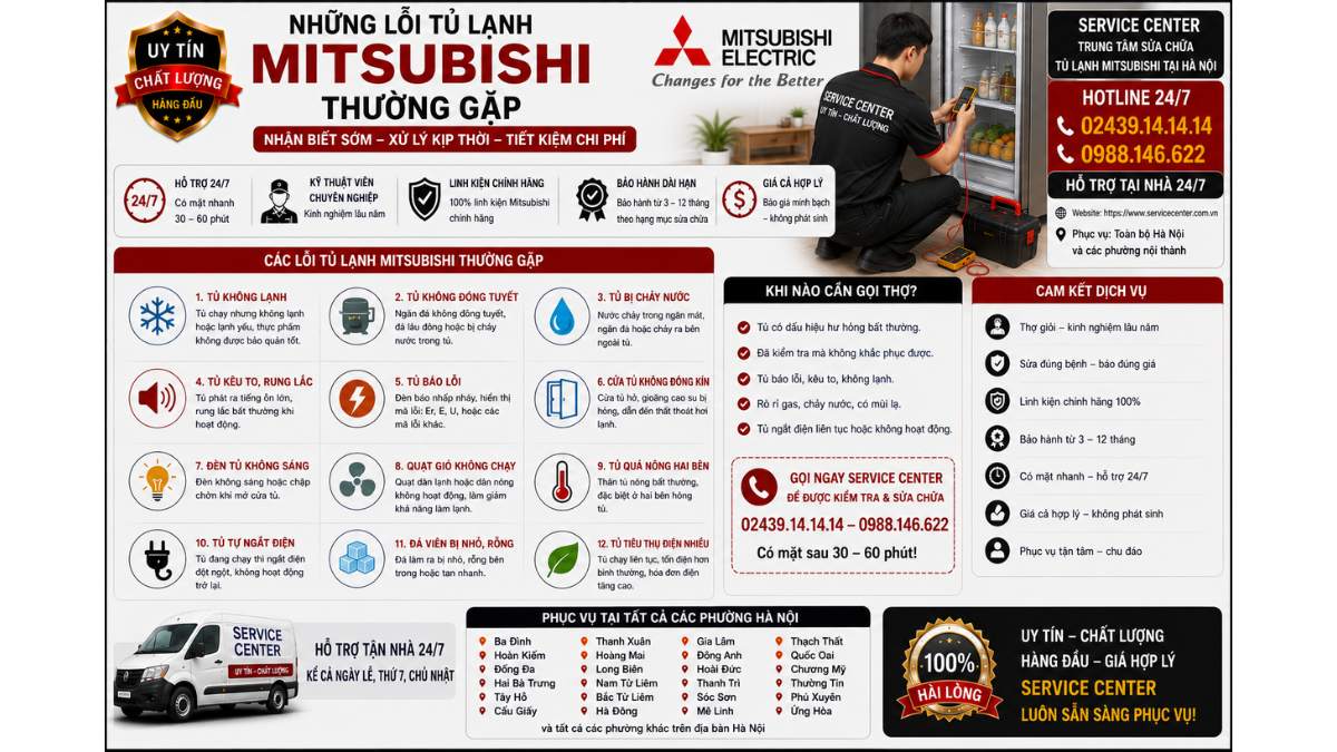 Những lỗi tủ lạnh Mitsubishi thường gặp https://www.servicecenter.com.vn Hotline: 02439.14.14.14 - 0988.146.622 Uy Tín – Hỗ Trợ Tại Nhà 24/7
