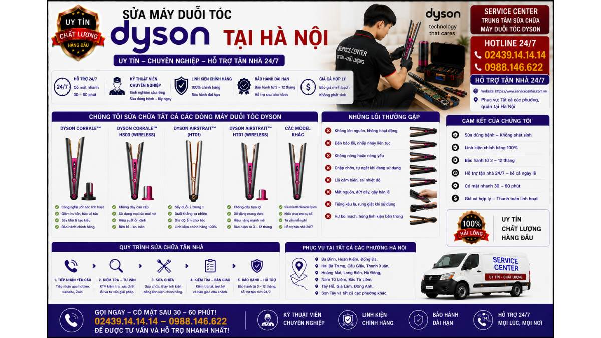 Sửa Máy Duỗi Tóc Dyson Tại Hà Nội https://www.servicecenter.com.vn Hotline: 02439.14.14.14 - 0988.146.622 Uy Tín – Hỗ Trợ Tận Nhà 24/7