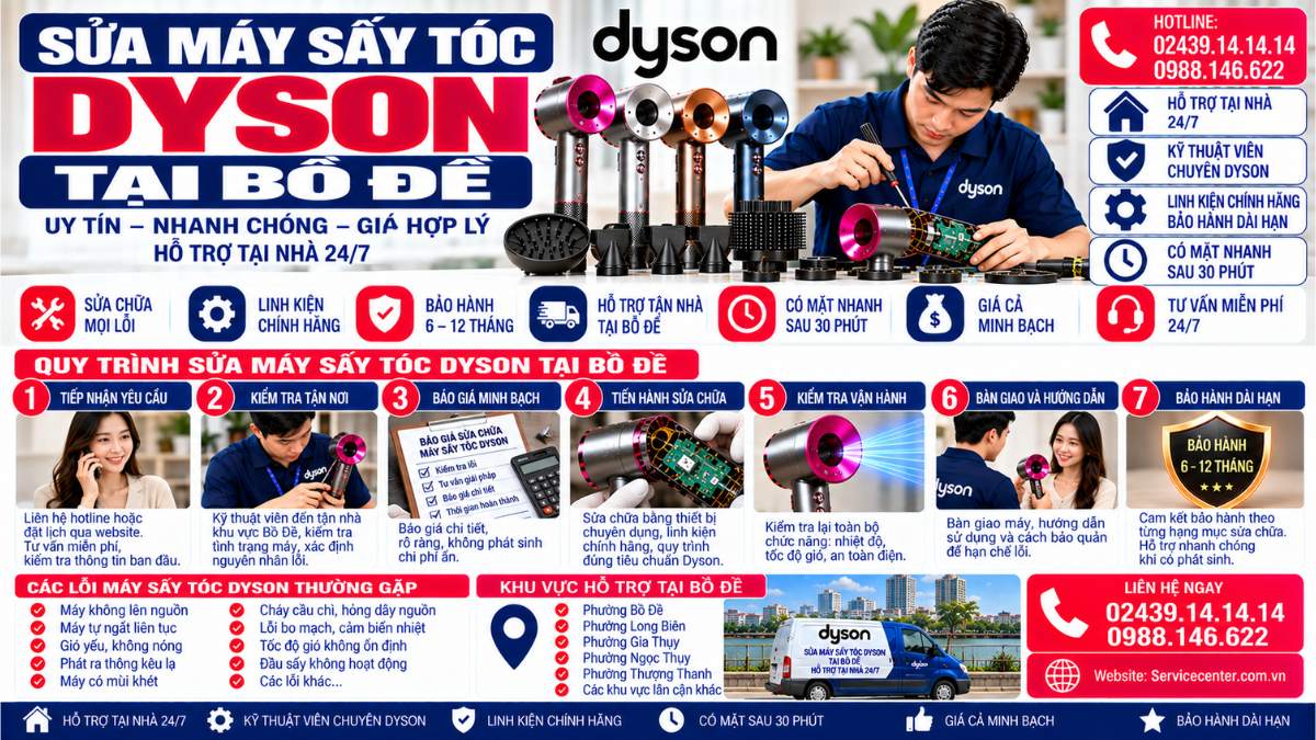 Sửa Máy Sấy Tóc Dyson Tại Bồ Đề Website: Servicecenter.com.vn 📞 Hotline: 02439.14.14.14 – 0988.146.622 – Hỗ Trợ Tại Nhà 24/7