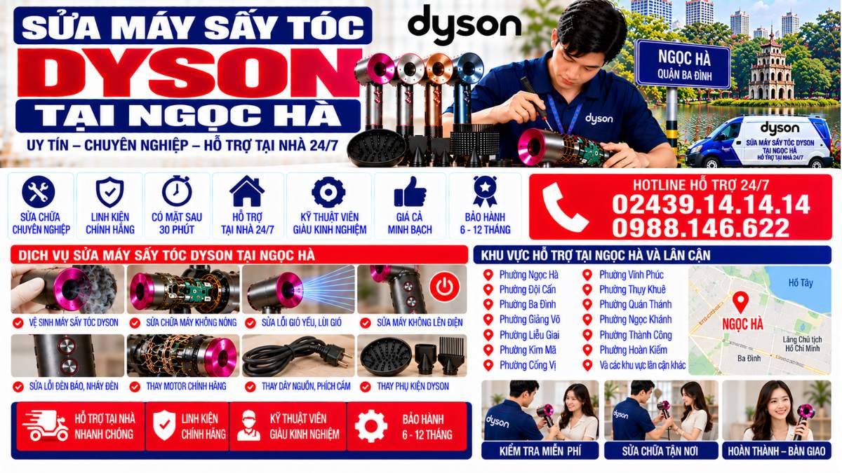 Sửa Máy Sấy Tóc Dyson Tại Ngọc Hà Website: Servicecenter.com.vn 📞 Hotline: 02439.14.14.14 – 0988.146.622 – Hỗ Trợ Tại Nhà 24/7