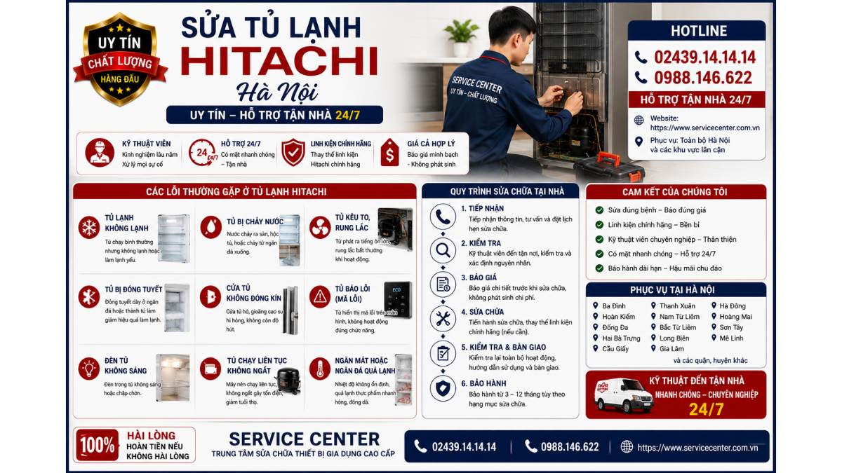 Sửa Tủ Lạnh Hitachi Hà Nội https://www.servicecenter.com.vn Hotline: 02439.14.14.14 - 0988.146.622 Uy Tín – Hỗ Trợ Tận Nhà 24/7