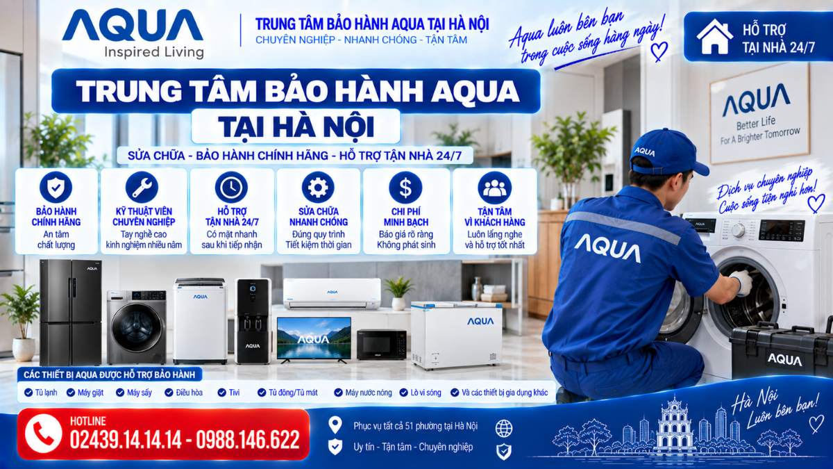 Trung Tâm Bảo Hành Aqua Tại Hà Nội https://www.servicecenter.com.vn Hotline: 02439.14.14.14 - 0988.146.622 Uy Tín – Hỗ Trợ Tại Nhà 24/7