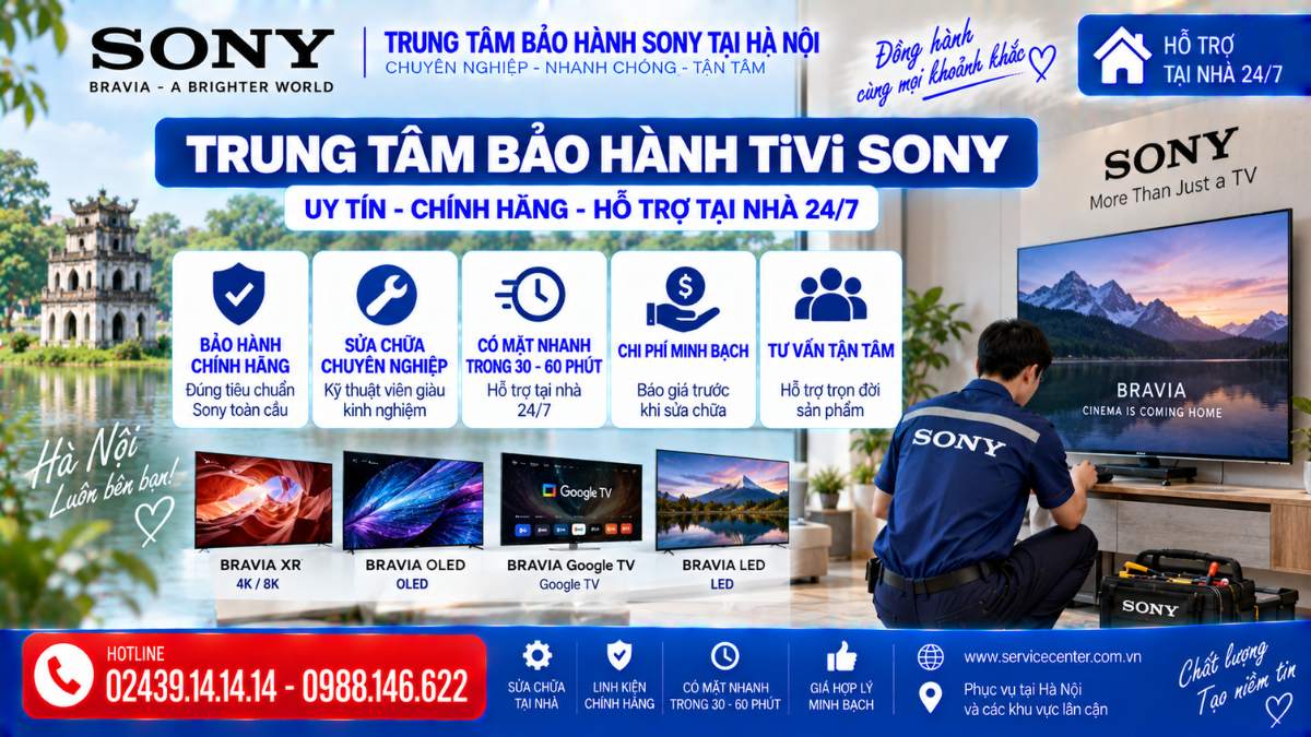 Trung Tâm Bảo Hành TiVi SoNy Tại Hà Nội https://www.servicecenter.com.vn Hotline: 02439.14.14.14 - 0988.146.622 Uy Tín – Hỗ Trợ Tại Nhà 24/7